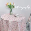 Table Cloth Pastoral Flower Printed Tablecloth Polyester Floral Pattern Rectangle Washable Desk Covers Picnic Mat Home Decor