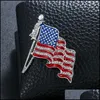 Pins Brooches Fashion Crystal Handmade Brooches United States Flag Lapel Pins Unique Rhinestone Jewelry Gift Drop Delivery 2022 Dhyuq