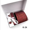 Bow Ties Gusleson White Gift Box Hoge kwaliteit Tie set zakdoek manchetknopen clip voor huwelijksfeestjes cadeaus