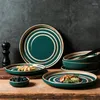 Dinnerware Define, estilo coreano, utensílios de mesa de mesa coreanos e pratos criativos e pratos da combinação de pratos retro ocidentais