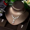 ネックレスイヤリングセットHibride EST Luxury Cubic Zirconia Clear and Earring Sets Wedding Bridal Jewelry Party Accessories N-1261