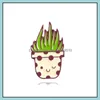 Broches pinos Cactos de liga personalizados Cactos de esmalte J￳ias para crian￧as para crian￧as para roupas Broche de Broche Ador￡vel Cartoon Aloe Broches 11 DHW9R