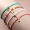 Ankletter 4st ankellegering handgjorda elastiska hängen pärlor 2022 mode sommar strand fot för kvinnor smycken
