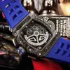 Lyxklockor för Mens Mechanical Watch RM11-04 Hela automatisk mekanisk rörelse Sapphire Mirror Rubber Strap Swiss Brand Designer Sport Wristwatch