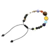 Bangle Universe Planets Beads Rope Chain Unisex Fashion Solar System Energy Bracelet Earth Moon Braided Hand Jewelry Gift