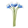 Decorative Flowers Calla Lily Artificial Fakeflower Wedding Lilies Stem Picasso Stems Faux Blue Bouquet Centerpieces Props