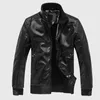 メンズファーモーターサイクルブラックレザージャケットメンズジャケットJaqueta de Couro Masculina Closes Mens Coats
