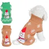 Dog Apparel Winter Printing Pet Clothes Warm Christmas Cat Sweater For Small Yorkie Clothing Coat Knitting Crochet Cloth Sweaters