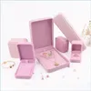 Ювелирные коробки розовые ювелирные украшения подарки для упаковки коробки Veet кольцо заполочка серьги для подвески для подвесной колье браслет браслет для броши ювелирные изделия Pac dhcqu