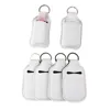 Party Favor Sublimation Blanki napełnione Neoprene Hand Sanitizer Holder Cover Chapstick Holders z brelokiem dla 30 ml klapki pojemniki RRE14912