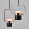 Pendant Lamps Plated Lights Rose Gold Postmodern Led Wrought Iron Nordic Simple Suspension Lamp Dining Room Bedroom Hanglamp Light