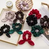 Mädchen Chirstmas Party Haarschmuck Kinder Kaninchenohr Haarbänder Kinder elastische Dickdarm Pferdeschwanzhalter Frauen Band Scrunchie Q9134