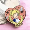 Broches Kawaii Glisten Magical Girl Écolière mignonne en forme de coeur Badge en émail dur Broche Sac à dos Épinglette Cadeau de fête