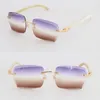 New Designer Model Diamond Cut Rimless Sunglasses Woman 3524012 Luxury White Genuine Natural Horn Sunglass Womens Large Square Gla187p