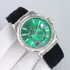 5 Star Super Watch TW K6 Factory CAL.9001 Automatic Mechanical Movement Wristwatch 42mm 326235 green Dail Sky-Dweller Ring Comm and GMT Month Work Sapphire Men Watches