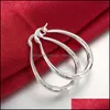 Hoop Huggie 925 Sterling Silber 39 mm U Kreis Schraubgewinde Creolen Damen Party Geschenk Mode Hochzeit Verlobung Charm Schmuck 1 Dhkuz