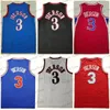 Camisa de basquete de filmes retrô 3 Allen Iverson vintage masseys malha 2002-03 1996-97