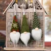 Décorations de noël 2022 Navidad Gnome Santa tricoté en peluche arbre de noël ornement accrocher pendentif sans visage belle poupée année décor à la maison