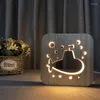 Night Lights Acecorner LED USB Light Wooden Submarine Fighter Car Truck Lamp Novelty Kid Bedroom 3D Decoration Table Child Gift