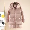 Women's Down Parkas Fashion Parkas Winter Jacket Womens 2021 Ny Glossy Cotton Padded Hooded Coat Casual Female Warm Loper Long Snow Outwear Parkas T221011