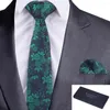Bow Ties Gusleson Quality Silk Floral Men Tie Red Green Blue Necktie and Clankerchief مجموعة مع بدلة مربع للهدية لحفل الزفاف