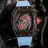 Luxo masculino relógio mecânico negócios lazer Rm27-04 totalmente automático fita de fibra carbono moda movimento suíço relógios de pulso