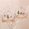 Decorações de Natal 1pc ornamentos de madeira Chirstmas Tree pendurada pingente decoração de natal para festa em casa DIY Noel Navidad 2022