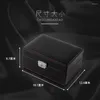 Watch Boxes Carbon Fiber Leather Box Organizer Wood Black Storage Luxury Case With Lock Birthday Gift