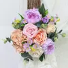 Decorative Flowers LHJ Artificial Rose Flower Row Small Corner Simulation Silk Fake Wedding DIY Decor Home Garland Flores