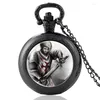 Montres de poche Brave Knight templier Design verre Cabochon montre à Quartz rétro hommes femmes pendentif collier chaîne horloge