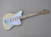 Cream 6 Strings Electric Guitar with Maple Fretboard White Pickguard Can be Customized