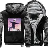 Chaquetas de hombre Jujutsu Kaisen divertido Gojo Satoru Anime japonés Streetwear Hip Hop espesar chaqueta de invierno hombres cálido polar sudadera abrigo