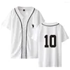 Herren T-Shirts Anime Haikyuu Baseballshirt Männer Karasuno High School Uniform Sportbekleidung Kurzarm Street Hip Hop Jersey