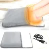 Coussin chauffant électrique USB, pantoufles, couverture de pied Portable, tapis de pied chaud d'hiver