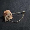 Pins Broschen Legierung Galvanisieren Rose Blatt Broschen Mann Anzug Mantel Tuch Pin Schnalle Vergoldet Kette Brosche Künstliche Blume P Dha2D