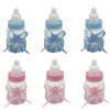 Embrulho de presente 6pcs azul rosa mini bebê garrafa de bebê caixa de gênero revelar decoração de festa menino menina feliz aniversário batismo suprimento de chuveiro