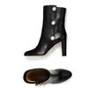 Elgant Winter Rina Pearl-versierde Latte Nappa Boots Dames Booty Ladies Martin Chunky Heel Black Brown T-kwaliteit Cool Knight Western