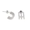 Design Shiny 3 fili Orecchini austrici zirconia cubica di lusso cirlce reali 925 Sterling Silver Gril Studs Gioielli200J1048448