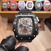 Luksusowe zegarki na męski zegarek mechaniczny Automatyczny mechaniczny męski zegarek Silikonowy RM101 Szwajcarski projektant marki sportowej