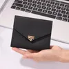 Wallets Women Vintage Simple Wallet Trifold PU Leather Coin Purse Solid Color Business Card Holder Short Ladies Female Mini Bag