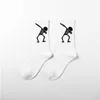 Hommes Chaussettes Nouvel Hiver Rétro Femmes Personnalité Art Van Coton Drôle Peinture Heureux Squelette Hommes Mâle Socken T221011