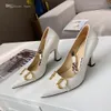 Klassisk designer G Women Dress Shoes Fashion Ggity High Heels Sexiga röda klackar Bröllopspumpar Luxury Läder Mid-Heel DS