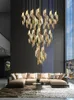 Chandeliers Modern LED Staircase Chandelier Living Room Villa Hall Light Luxury Long Line Spiral Duplex Building Nordic Simple