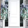 Flores decorativas Ano Decoração de Natal Garland para casa ao ar livre Wrinalh Wreath Xmas Door Wall Party 2022 Navidad L5