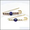 Pins Brooches Evil Eye Bead Brooch Purple White Crystal Pin Jewelry Gold For Women Men Kids Diy Gifts Ey53551 1129 T2 Drop Delivery Dhzsh