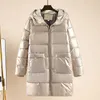 Women's Down Parkas Fashion Parkas Winter Jacket Womens 2021 Ny Glossy Cotton Padded Hooded Coat Casual Female Warm Loper Long Snow Outwear Parkas T221011