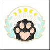 Broches Broches En Métal Émail Broche Broche Étoile Lune Animal Noir Chat Griffe Conception Mignon Badge Vêtements Accessoires Broches De Mode Dhgav