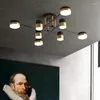 Ljuskronor ledde tak ljuskrona för vardagsrummet sovrum mat kök hängslampa guld modern nordisk stil design hängande ljus