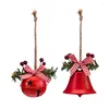 Party Supplies Year 2023 Gold Silver Jingle Bells Iron Pendants Xmas Christmas Decoration For Home DIY Metal Craft Accessories