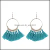 Dangle Chandelier Trendy Bohème Ethnique Fringe Gland Boucles D'oreilles Pour Femmes Or Big Hoop Déclaration Dangle Boucle D'oreille Boho Filles D Dhpsq